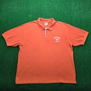 Texas Longhorns Polo Shirt Mens XL/2XL‎ Orange Vintage UT NCAA Football Sports